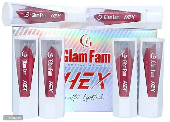 GF HEX  Coffee Brown Premium Matte Finish Lipstick, Single Stroke, Super Long Wearing,Confortable On Lips (Pack Of 6)-thumb0