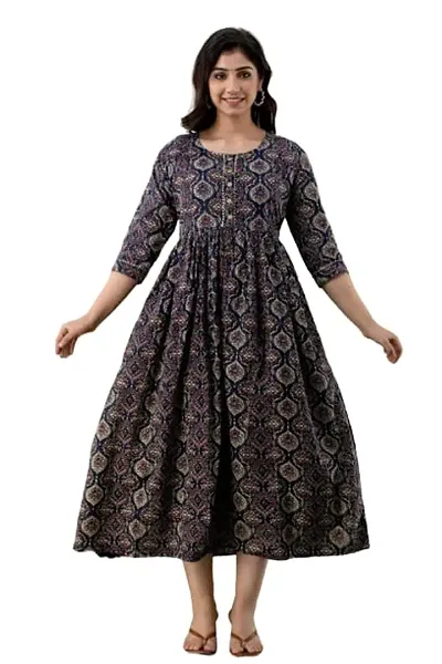 Women's Floral Anarkali Maternity Feeding Kurti