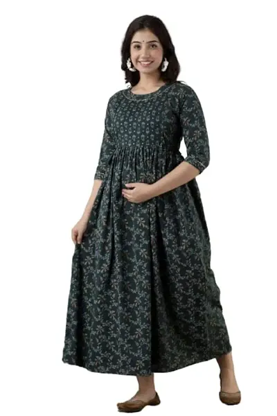 Yuqsi Women's Floral Anarkali Maternity Feeding Kurti