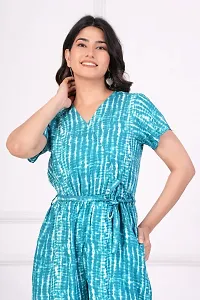 Trendy Half Sleeves Handloom Printed  Rayon Jumpsuit for Women-thumb4