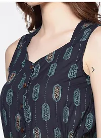 Trendy Half Sleeves Handloom Printed  Rayon Jumpsuit for Women-thumb4