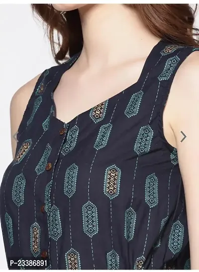 Trendy Half Sleeves Handloom Printed  Rayon Jumpsuit for Women-thumb5