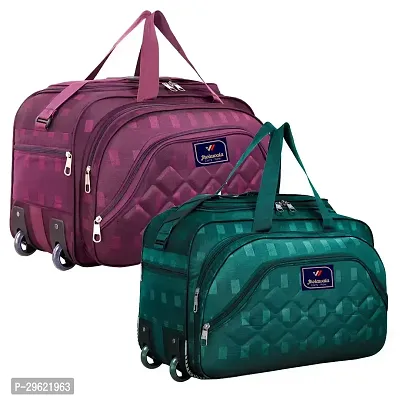 Fancy Polyester Multicoloured Duffle Bagpack For Luggage Travel Pack Of 2-thumb0