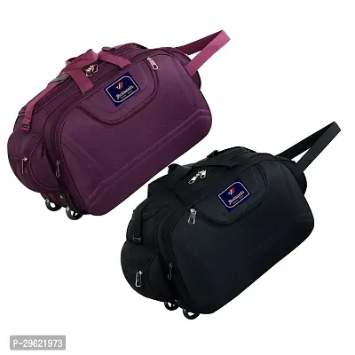 Fancy Nylon Multicoloured Duffle Bagpack For Luggage Travel Pack Of 2-thumb0