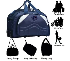 Fancy Polyester Navy Blue Duffle Bagpack For Luggage Travel-thumb2