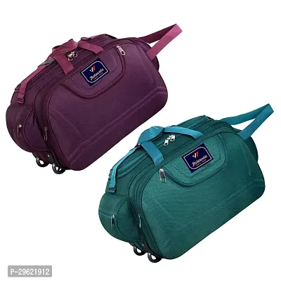 Fancy Nylon Multicoloured Duffle Bagpack For Luggage Travel Pack Of 2-thumb0