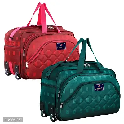 Fancy Polyester Multicoloured Duffle Bagpack For Luggage Travel Pack Of 2-thumb0