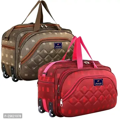 Fancy Polyester Multicoloured Duffle Bagpack For Luggage Travel Pack Of 2-thumb0