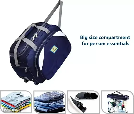 Stylish Navy Blue Polyester Travel Bag-thumb3