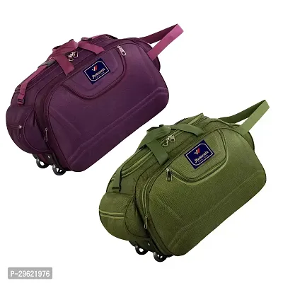 Fancy Nylon Multicoloured Duffle Bagpack For Luggage Travel Pack Of 2-thumb0