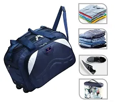 Fancy Polyester Navy Blue Duffle Bagpack For Luggage Travel-thumb1