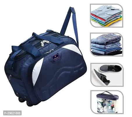 Fancy Polyester Navy Blue Duffle Bagpack For Luggage Travel-thumb2