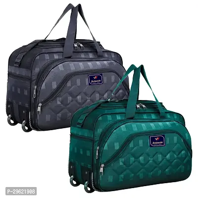 Fancy Polyester Multicoloured Duffle Bagpack For Luggage Travel Pack Of 2-thumb0