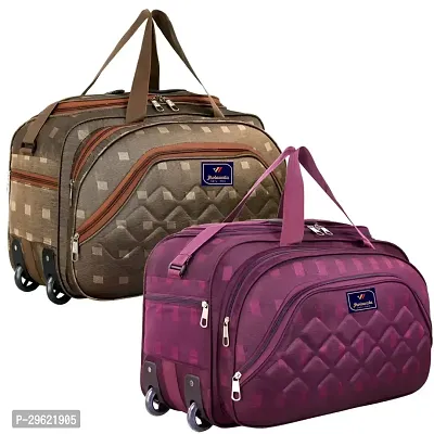 Fancy Polyester Multicoloured Duffle Bagpack For Luggage Travel Pack Of 2-thumb0