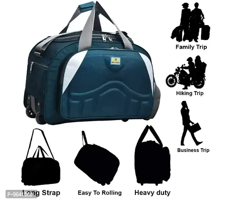 Epoch Nylon 60 litres Waterproof Strolley Duffle Bag with Wheels - Luggage Bag-thumb3