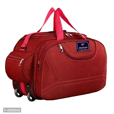 JHOLAWALA Nylon 60 liters Waterproof Strolley Duffle Bag- 2 Wheels - Luggage Bag (Red)