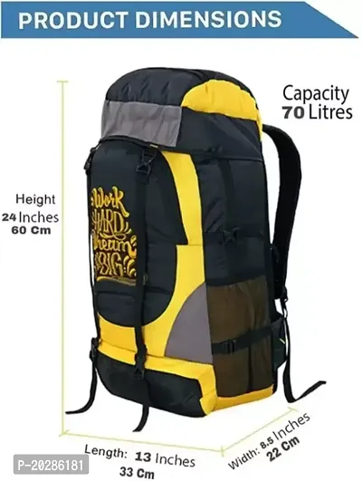 Adventure Series Waterproof Trekking Hiking Travel Bag with Shoe Compartment Rucksack - 60-thumb5