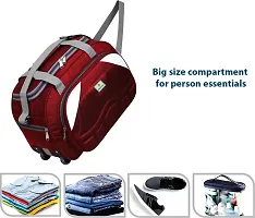 60 L Strolley Duffel Bag - Unisex Expandable Waterproof Polyester Lightweight 60 L Luggage Travel Duffel Bag with 2 Wheels Large Capacity-thumb1