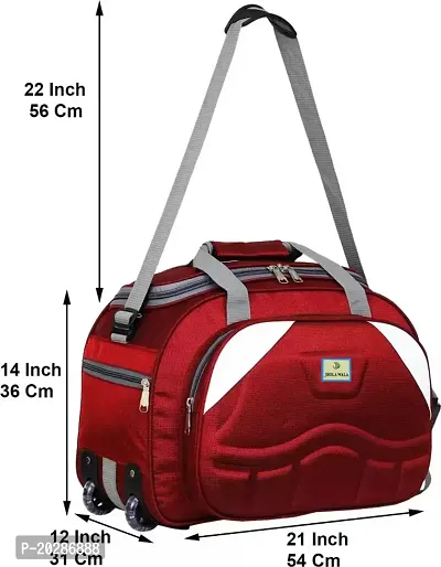 60 L Strolley Duffel Bag - Unisex Expandable Waterproof Polyester Lightweight 60 L Luggage Travel Duffel Bag with 2 Wheels Large Capacity-thumb3