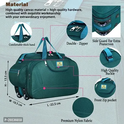 Carry-On Nylon 60 liters Waterproof Strolley Duffle Bag- 2 Wheels - Luggage Bag- For Men  Women-thumb3