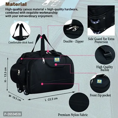 Carry-On Nylon 60 liters Waterproof Strolley Duffle Bag- 2 Wheels - Luggage Bag- For Men  Women-thumb3