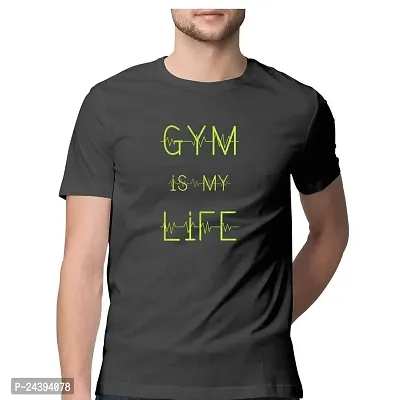 Iron village -Half Sleeve Round Neck T-Shirt-Gym is My Life. Gym t Shirt for Mens-thumb0