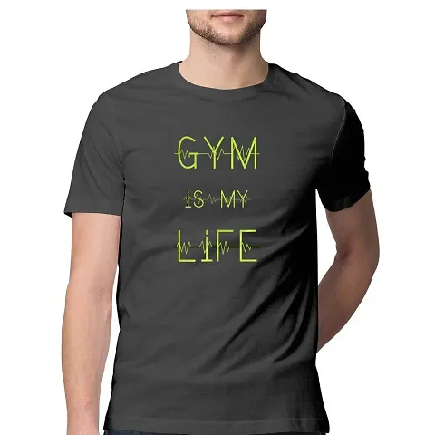 Iron village -Half Sleeve Round Neck T-Shirt-Gym is My Life. Gym t Shirt for Mens