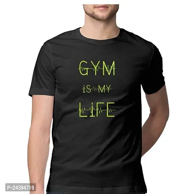 Iron village -Half Sleeve Round Neck T-Shirt-Gym is My Life. Gym t Shirt for Mens