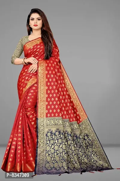 Classic Art Silk Jacquard Saree With Blouse Piece-thumb0