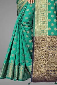 Designer Jacquard Silk Blend Banarasi Saree with Blouse Piece-thumb3