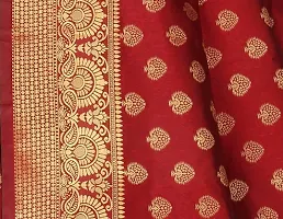 Designer Jacquard Silk Blend Banarasi Saree with Blouse Piece-thumb1