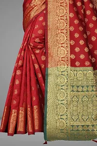 Designer Jacquard Silk Blend Banarasi Saree with Blouse Piece-thumb2