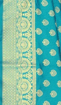 Designer Jacquard Silk Blend Banarasi Saree with Blouse Piece-thumb2