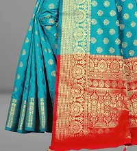 Designer Jacquard Silk Blend Banarasi Saree with Blouse Piece-thumb4