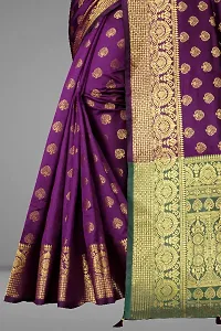 Designer Jacquard Silk Blend Banarasi Saree with Blouse Piece-thumb4