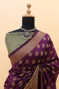 Classic  Silk Blend Printed Saree without Blouse piece-thumb2