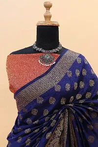 Classic  Silk Blend Printed Saree without Blouse piece-thumb2