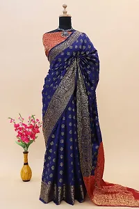 Classic  Silk Blend Printed Saree without Blouse piece-thumb3