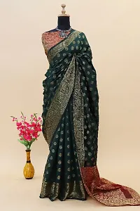 Classic  Silk Blend Printed Saree without Blouse piece-thumb1