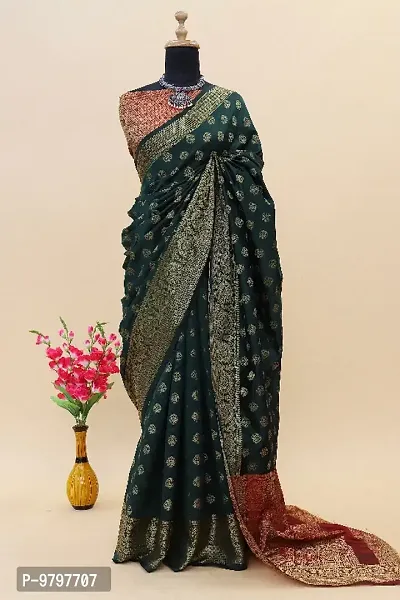 Classic  Silk Blend Printed Saree without Blouse piece-thumb2