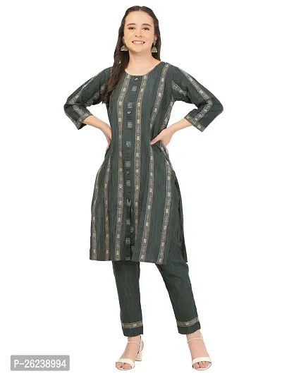 Classic Khadi Cotton Printed Kurta, Bottom and Dupatta Set for Women-thumb2