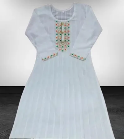 Stylish Khadi Cotton Embroidered A-Line Kurti