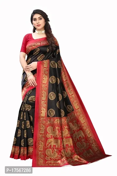 Classic Art Silk Woven Saree with Blouse piece-thumb0