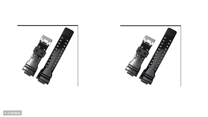 22Mm Silicone Watch Strap (Black) Pack of 2