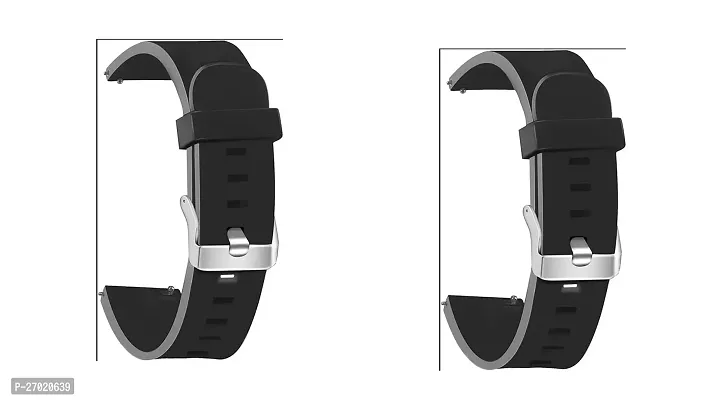 Resin Flexible Watch Replacement Compatible Strap Band - Black Pack of 2