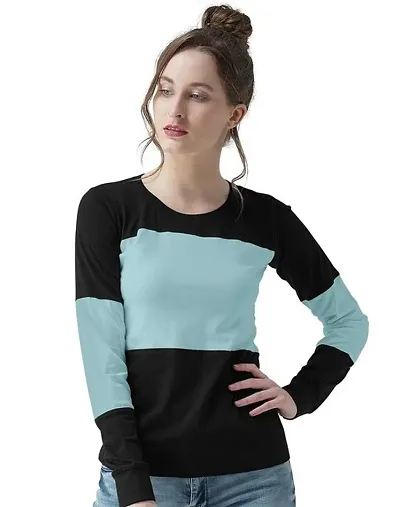 Stylish full sleeves contrast tshirts for women