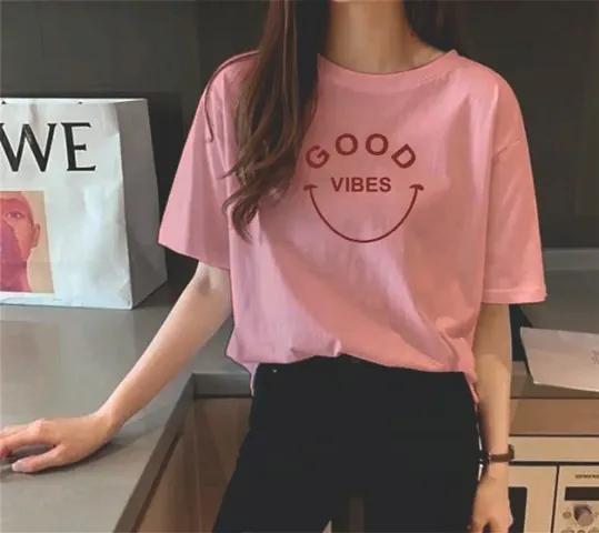 Good vibes printed loose fit tshirts