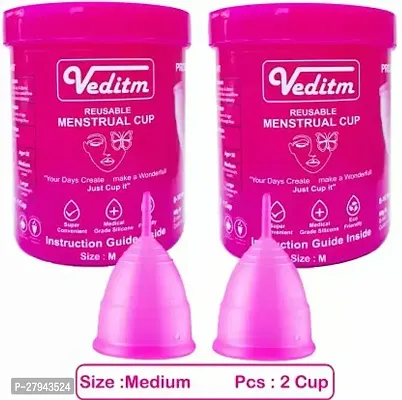 Veditm Medium Reusable Menstrual Cupnbsp;nbsp;Pack of 2