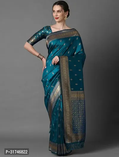 Latest Beautiful Cotton Saree with Blouse piece-thumb0