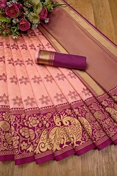 Beautiful Art Silk Saree With Blouse Piece For Women